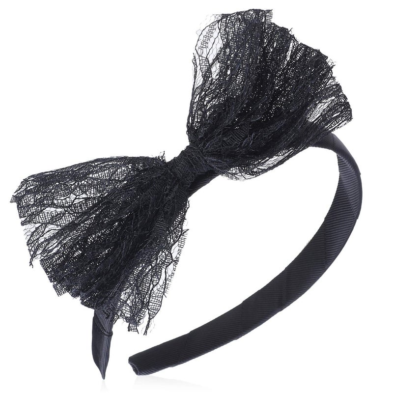 Beelittle 80s Costume Accessories Fishnet/Lace Gloves Headband Earrings Necklace Bracelet for 80s Party Halloween Madonna Outfit Accessories for Women (Black 3) - Image 2